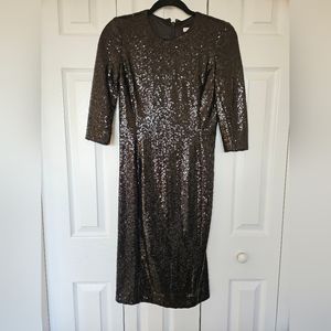 Black Sequin Midi Dress by Eva Mendes for NY&Co Size Small